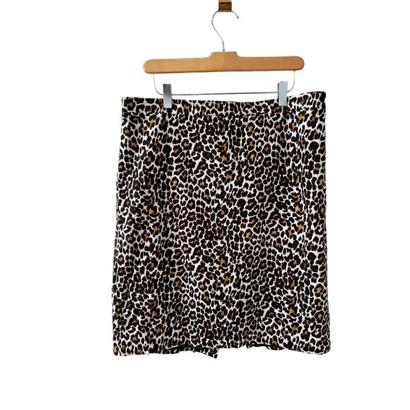 J Crew animal print linen pencil skirt 12 - Picture 1 of 5